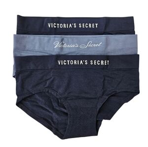 Victoria's Secret Black, Gray, Navy 3pr Panties Set Size Small